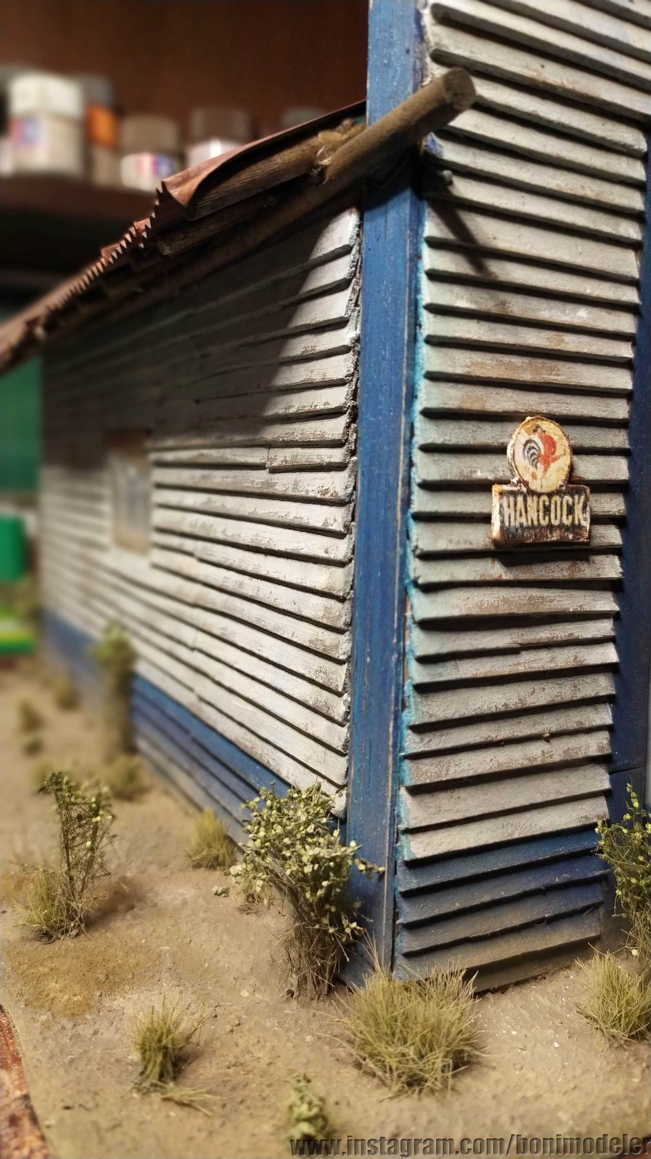 Diorama - Antiga Garagem de Madeira - escala 1:24 - Vintage