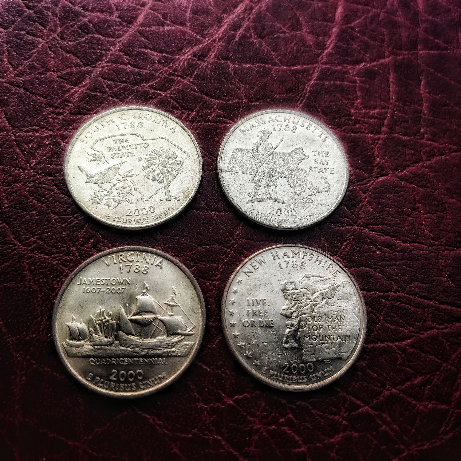 4 monety Quarter dollar z 2000 roku - każda inna - USA
