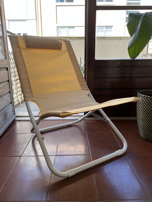 Cadeira Praia Dobravel Amarela Kasa Continente