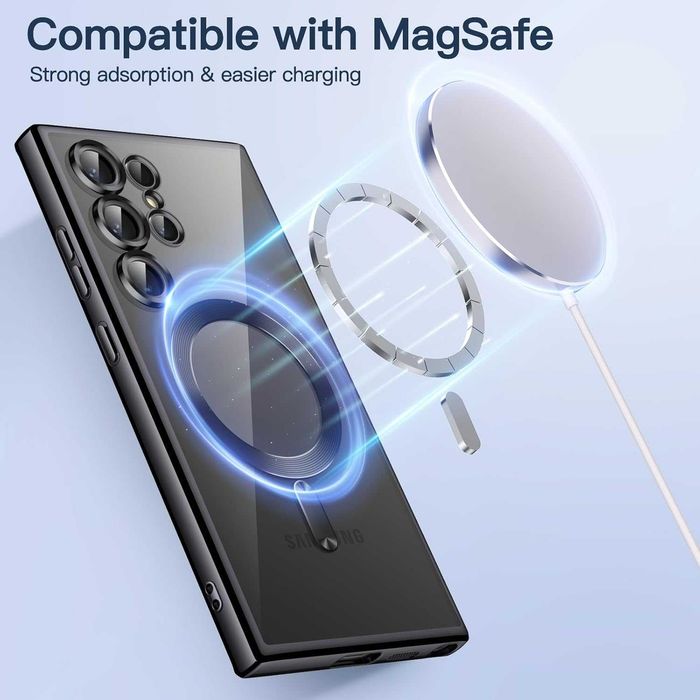 KEKBOXQ Etui do Samsung Galaxy S24 Ultra 5G z ochroną aparatu MagSafe