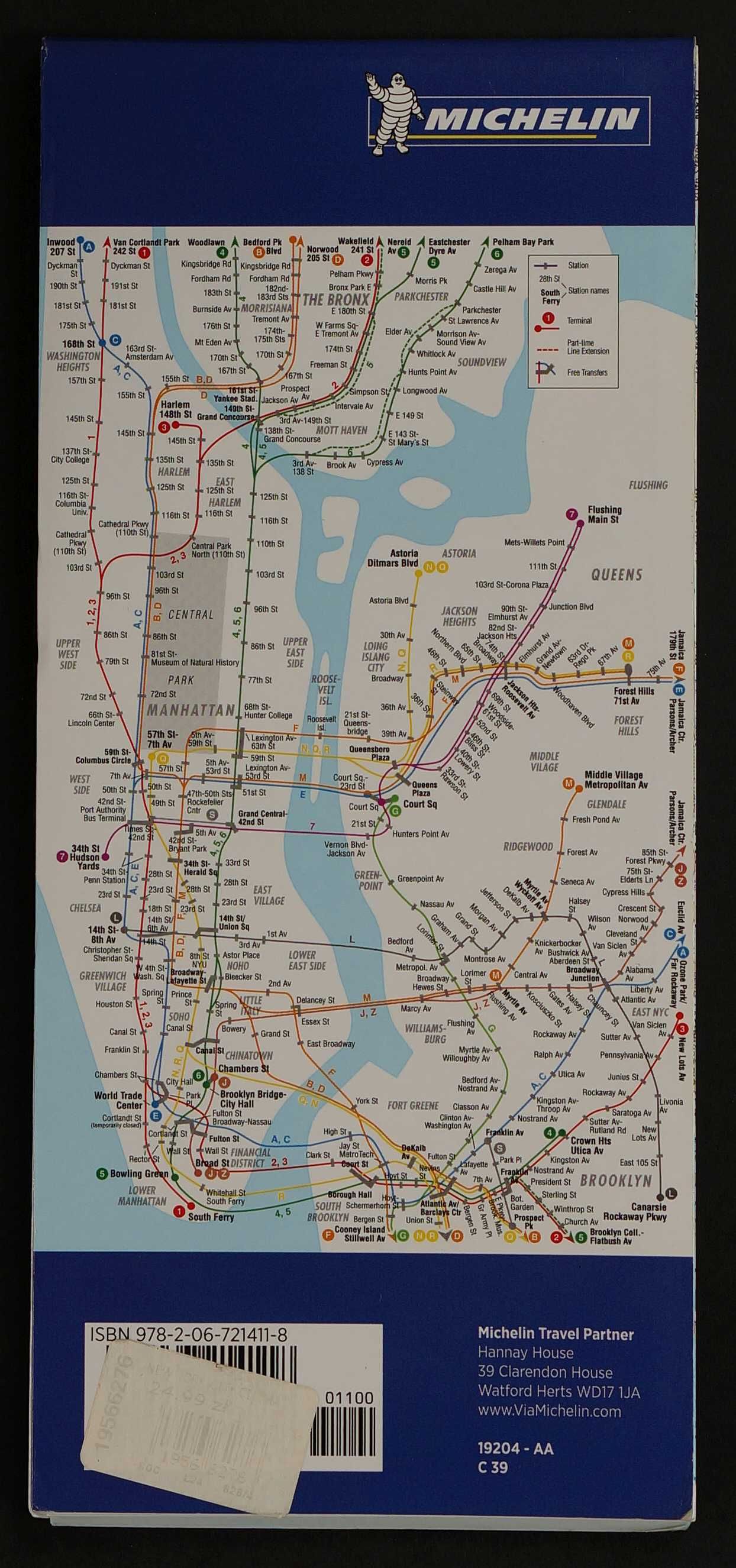 New York City plan miasta mapa