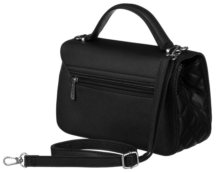 elegancka torebka w czarnym kolorze crossbody z pikowanymi bokami