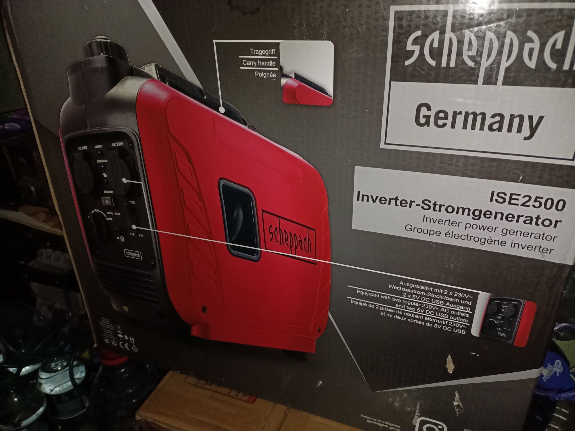 Масло в подарок!!Новый Инверторный генератор Scheppach ISE2500