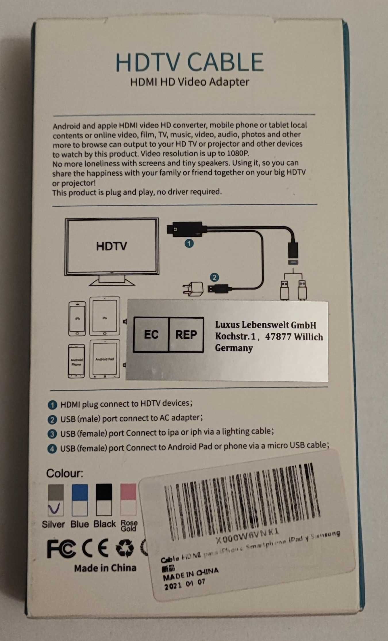 Kabel HDTV adapter USB 3.0