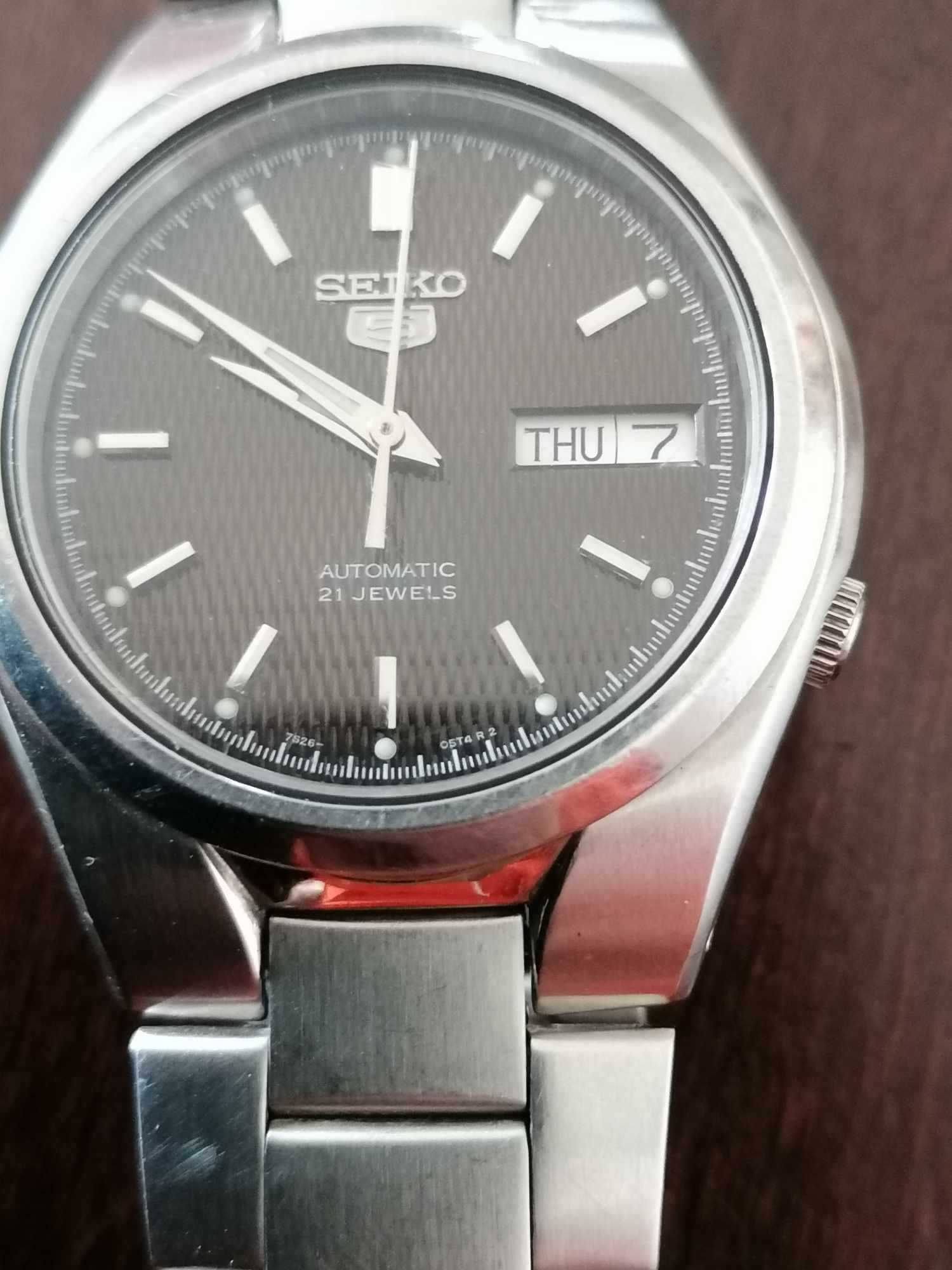 Brązowy zegarek Seiko 5 automatyczny mechaniczny Omega Bulova Orient