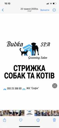 Стрижка собак та котів ЖК "СОФІЯ" Grooming Salon "Budka SPA"