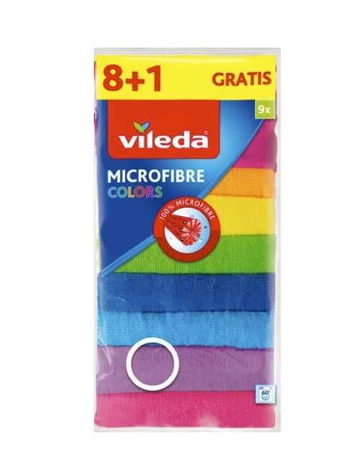 Салфетки  микрофибра для уборки Vileda Microfibre Colors 9шт/уп Италия