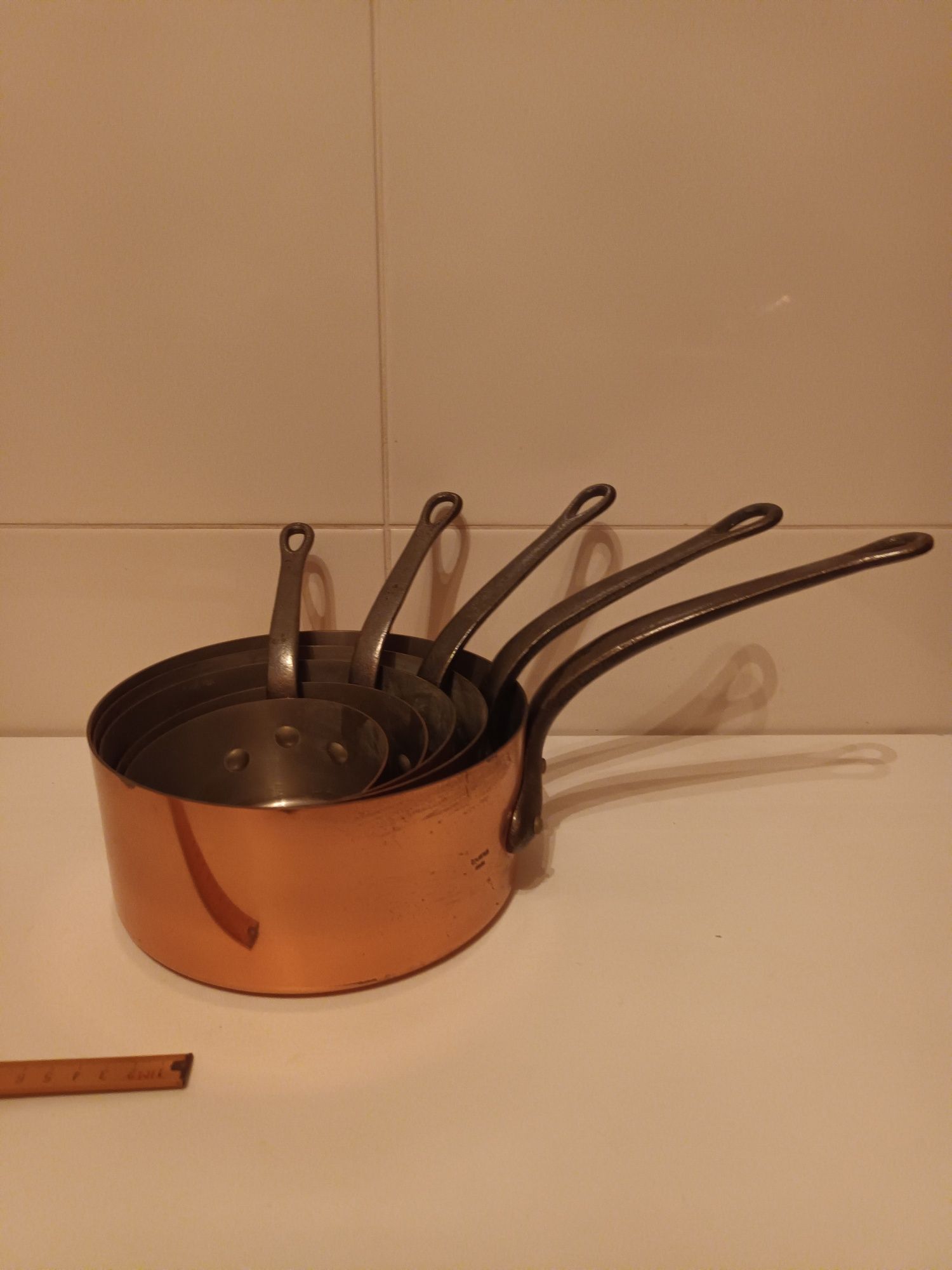 Conjunto de tachos em cobre