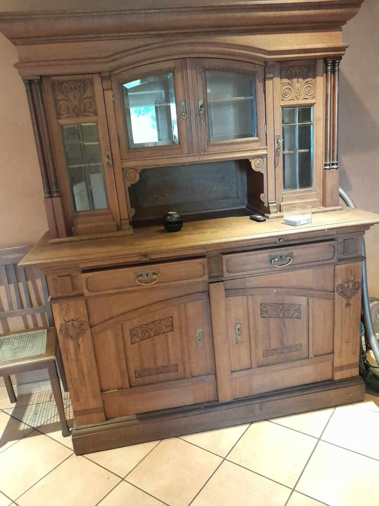 Kolekcjonerski drewniany kredens vintage antyk