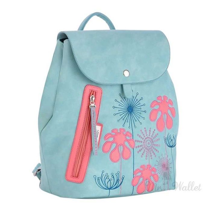 Рюкзак сумка из экокожи, мятного цвета с аппликацией Alba Soboni бренд