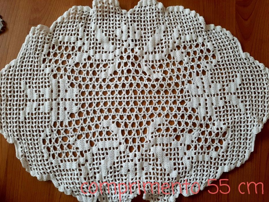 Conjunto de naperons de renda/crochet - vários tamanhos
