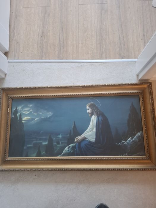 Stary obraz z rama  Friedricka Krugera z Danzing Jezus