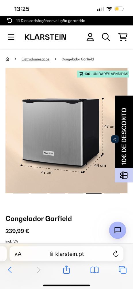 Congelador Klarstein Garfield 35L