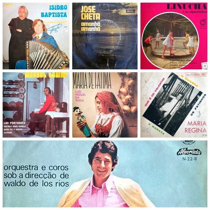 Lote de 25 Singles de Vinil 45 RPM Música Popular Portuguesa