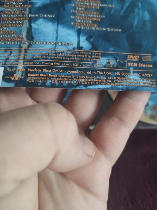 Pagan Fire 2008 (CD+DVD), manufactured in USA