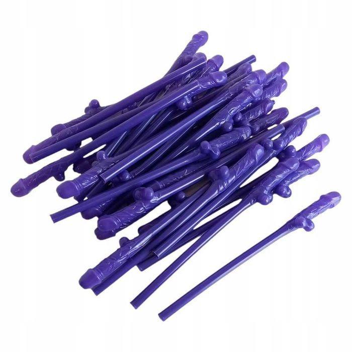 Słomki Do Napojów Imprezowe Urodzinowe Fioletowy Wieczór Panieński