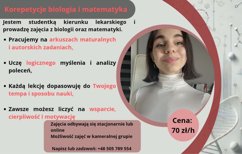 Korepetycje rozszerzenie biologia i matematyka