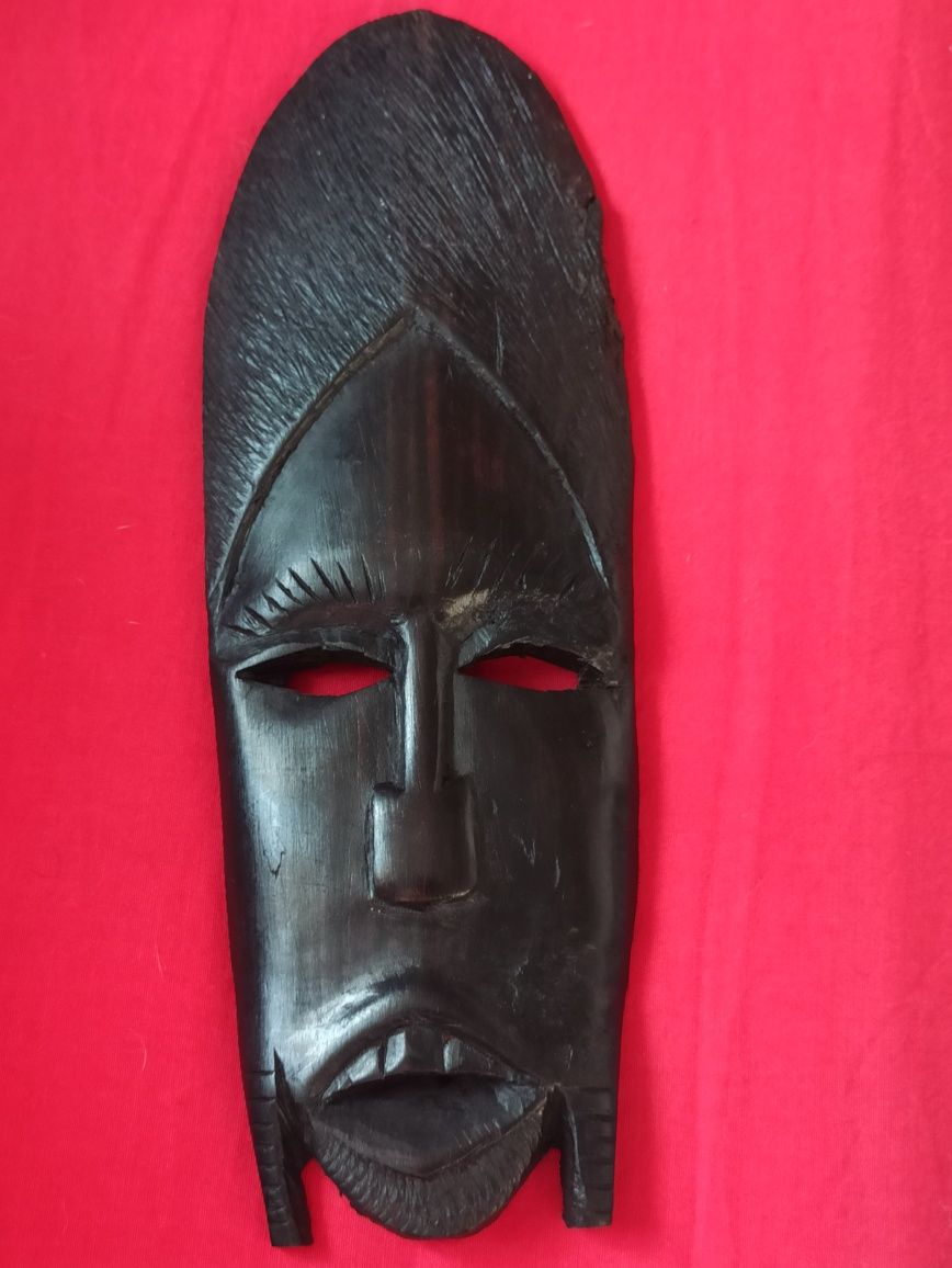 Gipsowa maska, drewniana maska, rzeźby na ścianę
