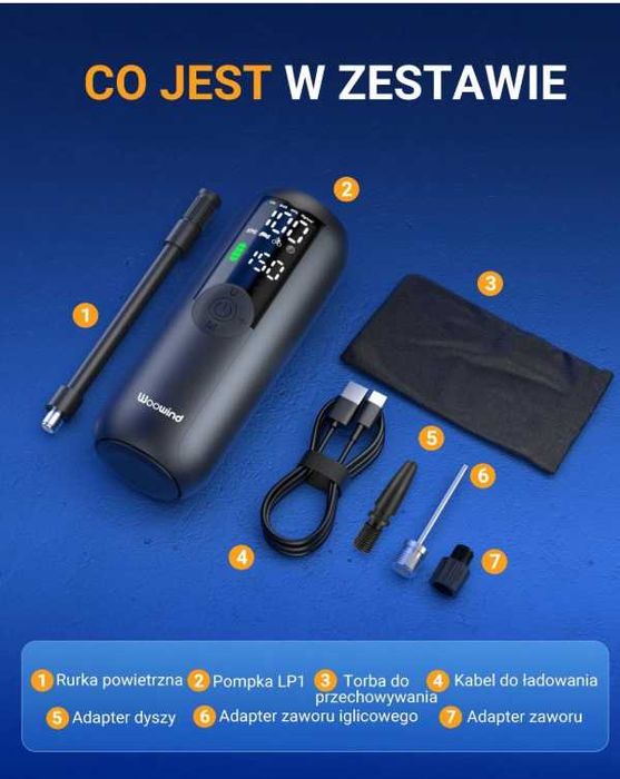 Woowind LP1 Pompka Elektryczna 150 PSI Auto-Wyłączanie Presta Schrader