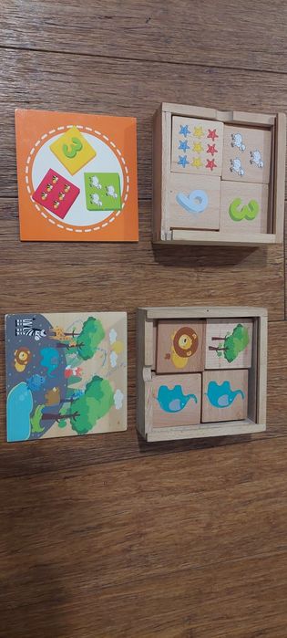 Układanki, memory drewniane