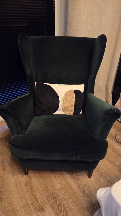 Uszak fotel Strandmon i podnóżek IKEA