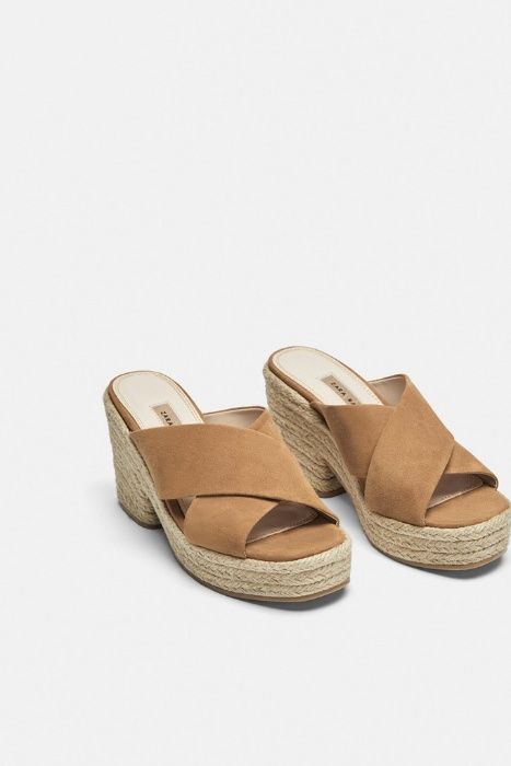 ZARA Buty Skórzane Skóra Nude Klapki ESPADRYLE Metki Okazja 36