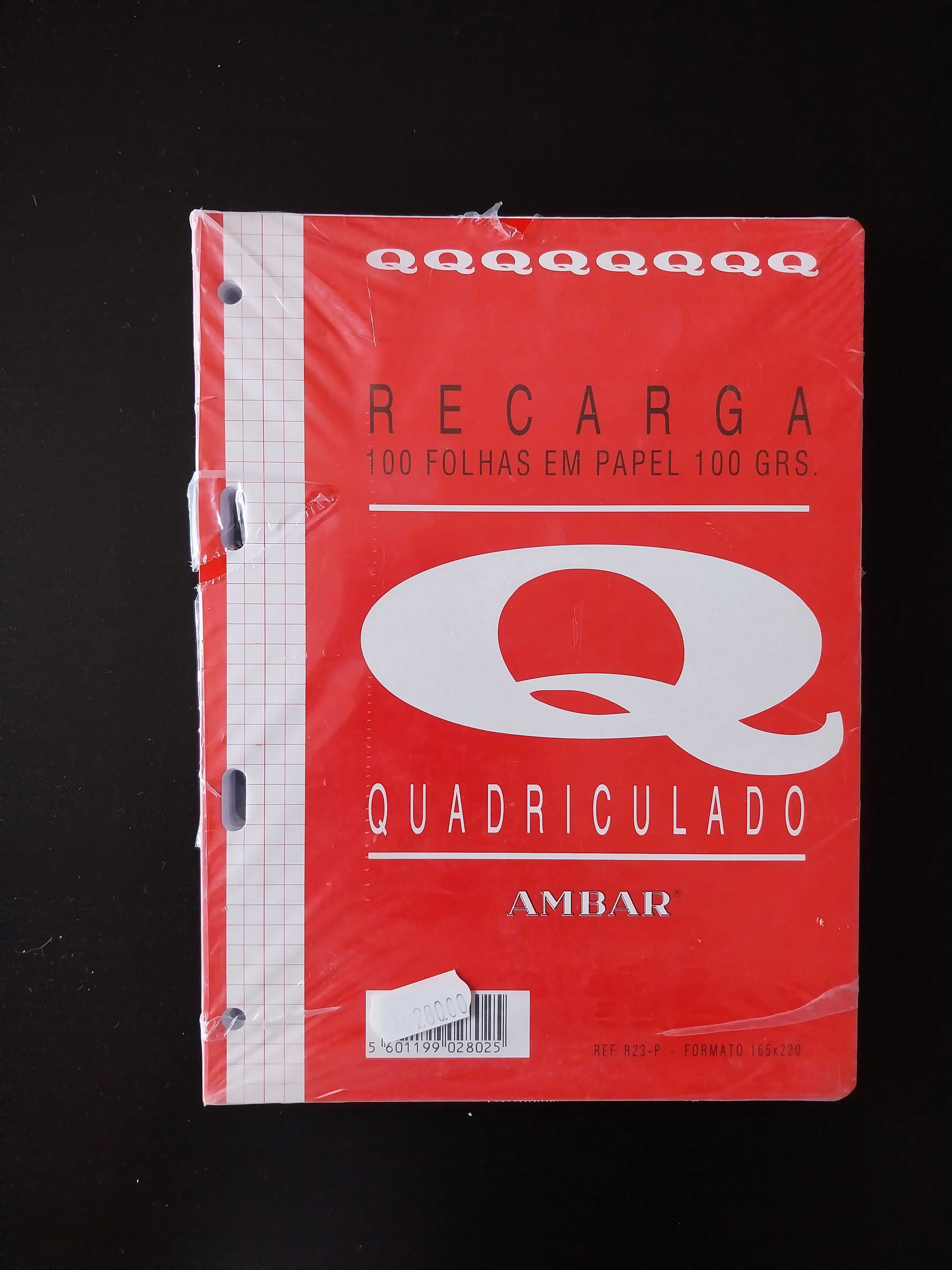 Recarga de folhas quadriculado