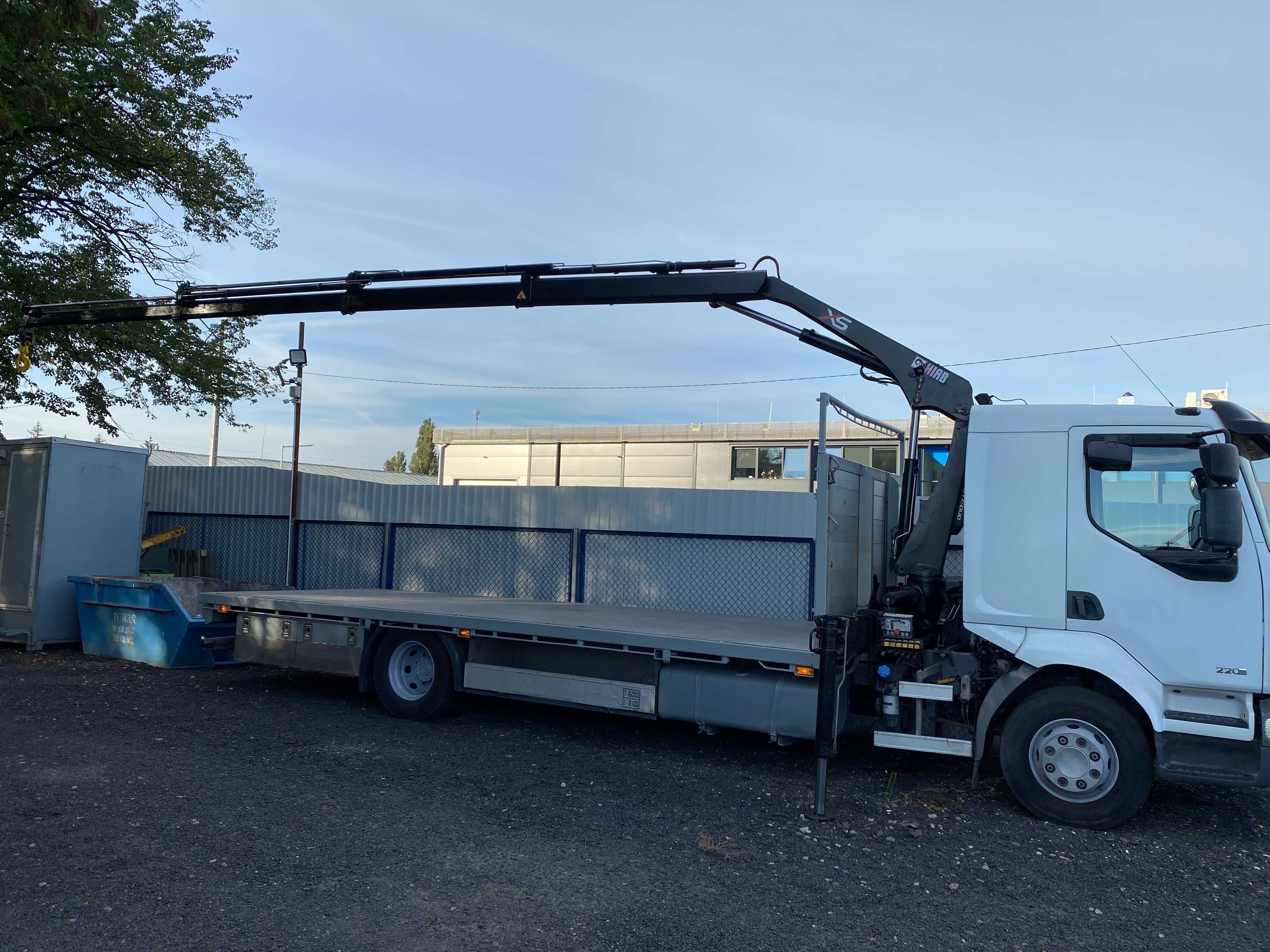 Renault Midlum 220 platforma + dźwig Hiab 077 Duo