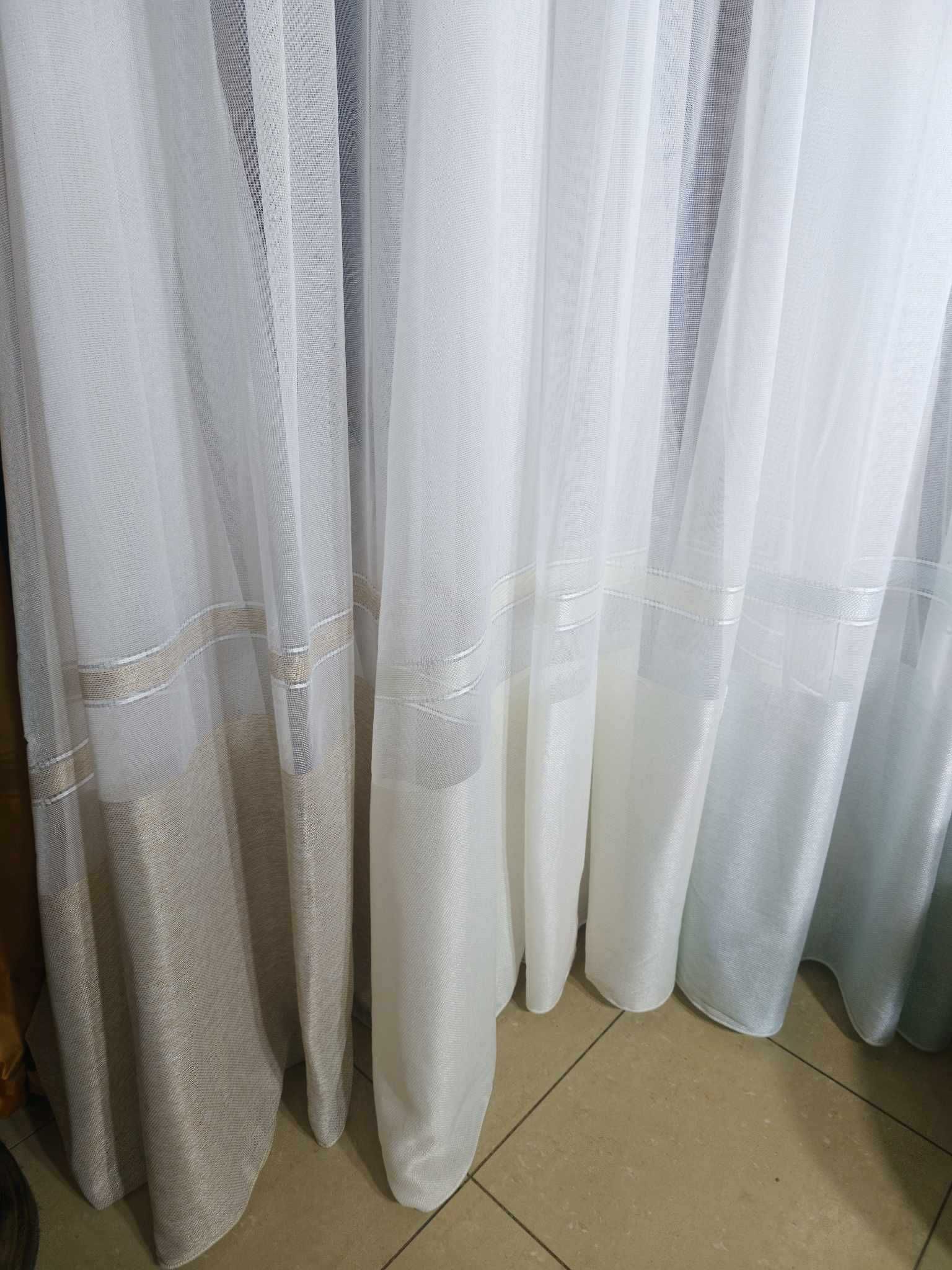 firanka z metra BIAŁA gładka +obciąż+ 3KOLOR ,wys 280 cm OKAZJA