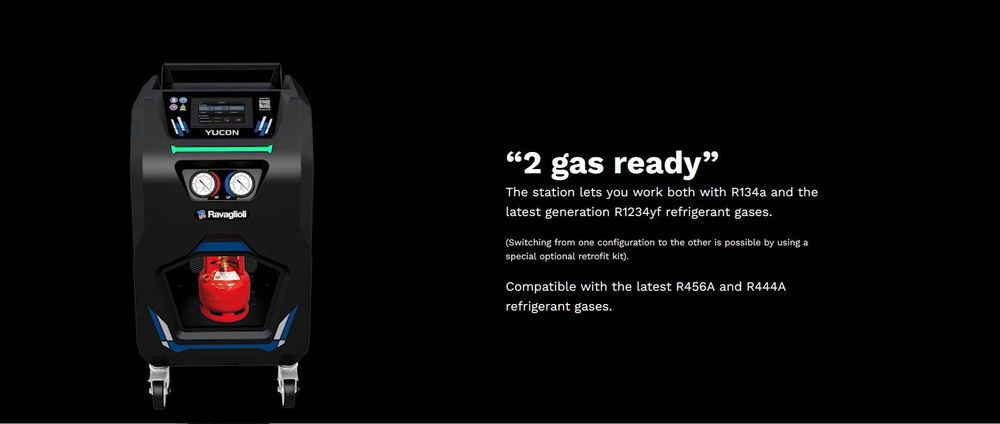 Ravaglioli stacja klimatyzacji Yucon T700 R134A R1234yf stary nowy gaz