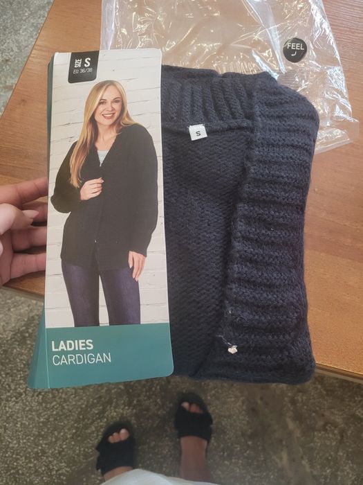 Kardigan sweter czarny s