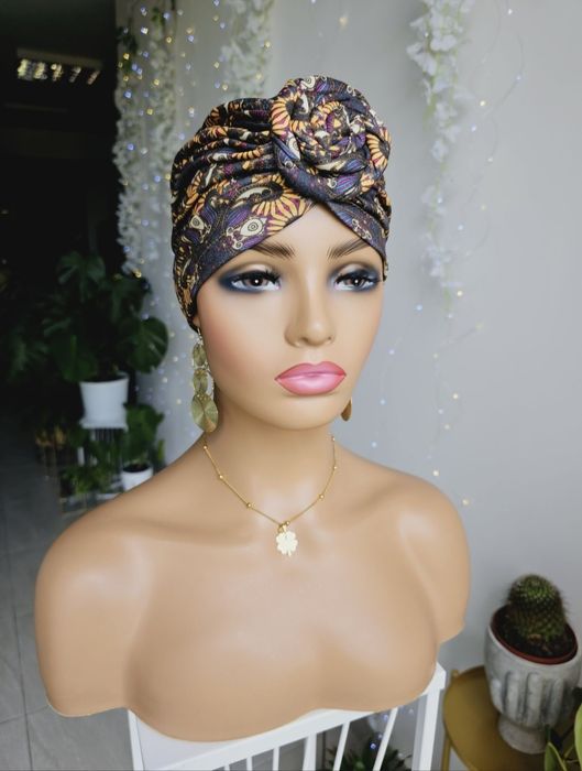 Turban czapka chustka na głowę w trakcie leczenia chemioterapii Soa