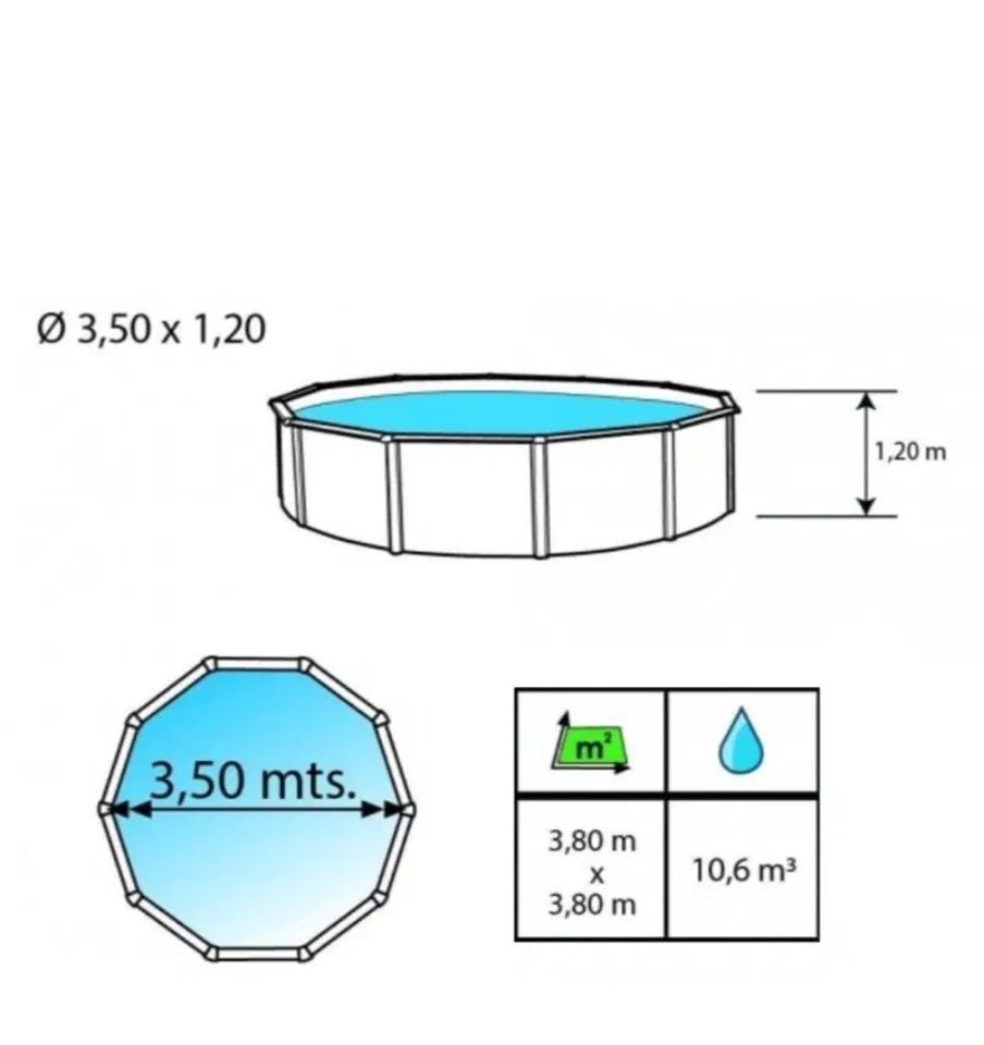 Piscina redonda desmontável com filtro e motor incluído