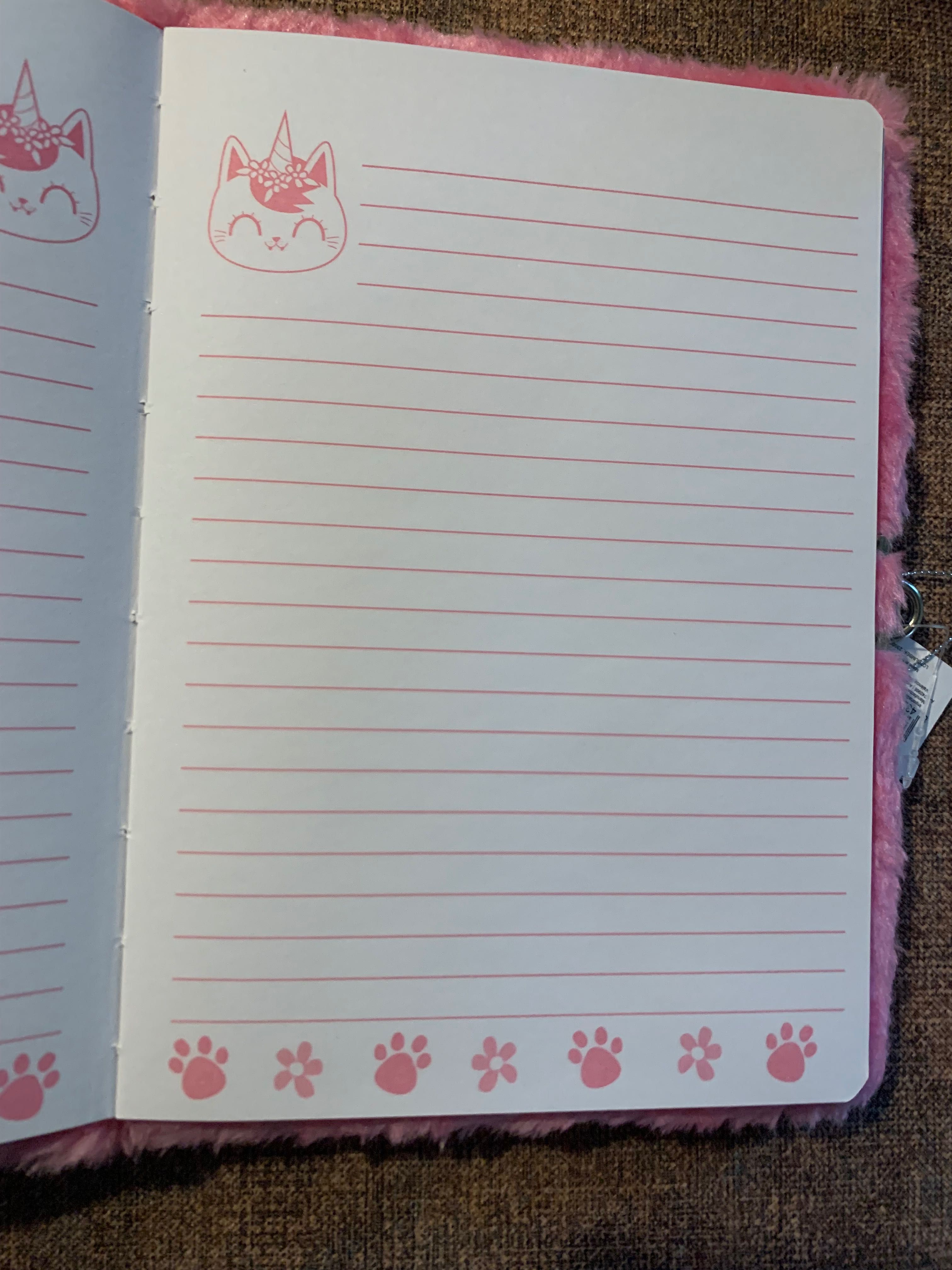 Notes, pamiętnik różowe futerko z jednorożcem