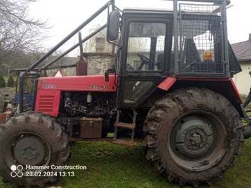 Zestaw zrywkowy. Ciągnik Belarus 920.2, przyczepa Farma