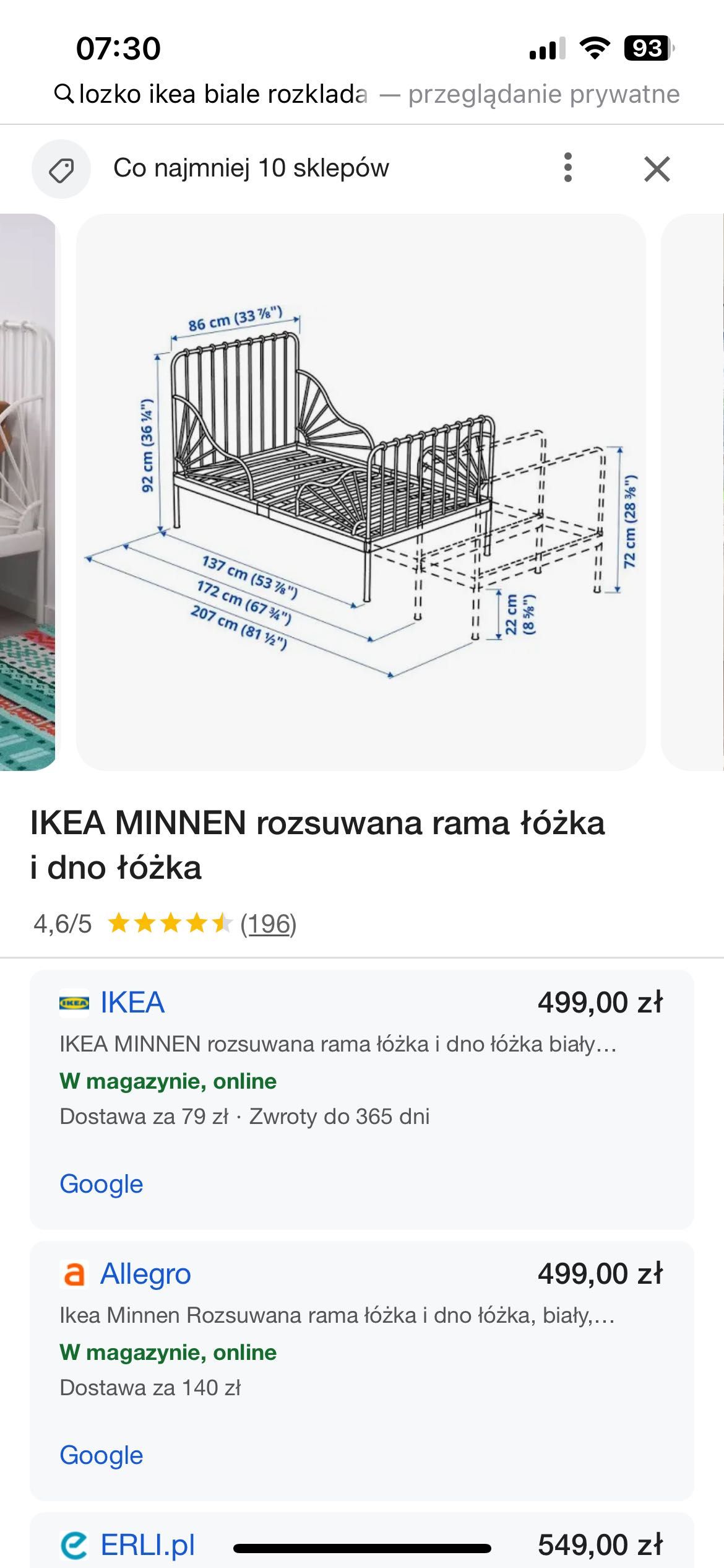Pilnie sprzedam.Białe łóżko rozkładane białe IKEA MINNEN z materacem