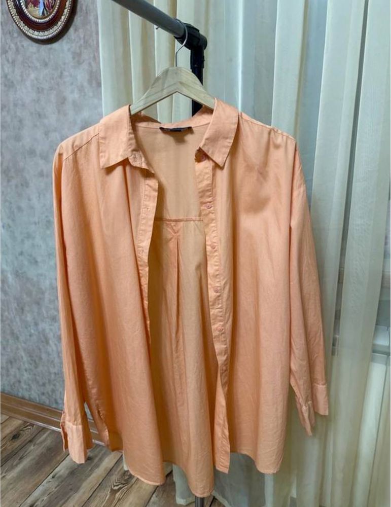Рубашка белая лен ZARA