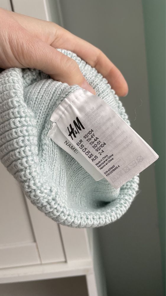 H&M czapka zimowa z bawełny organicznej 92/104