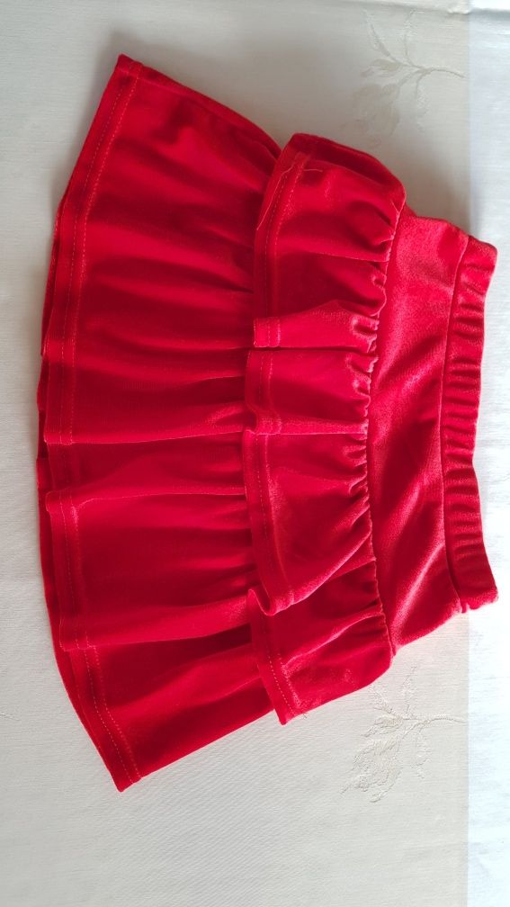 Spódnica czerwona świąteczna Reserved r. 86 welur spódniczka