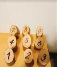 Drewniane numery na stół, Boho / rustykalne