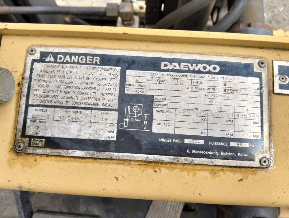 Wózek widłowy daewoo G20S do remontu