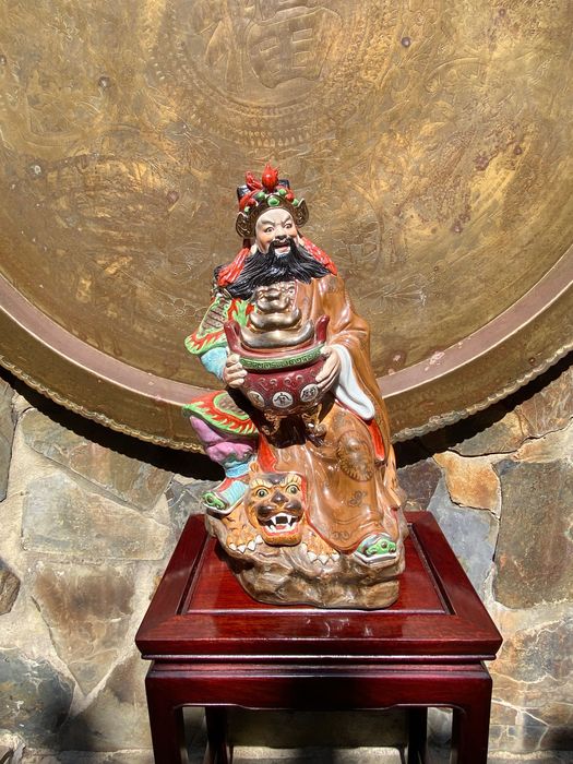 Escultura Divindade Porcelana Chinesa Centenário 48 cm