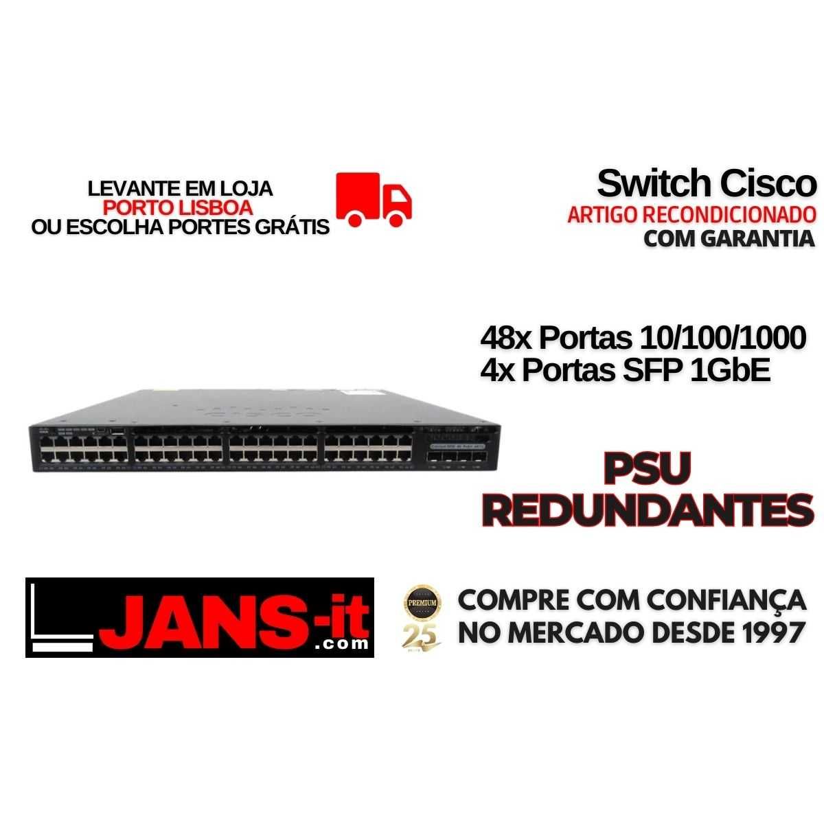 Switch Cisco Catalyst C3650-48PS-S