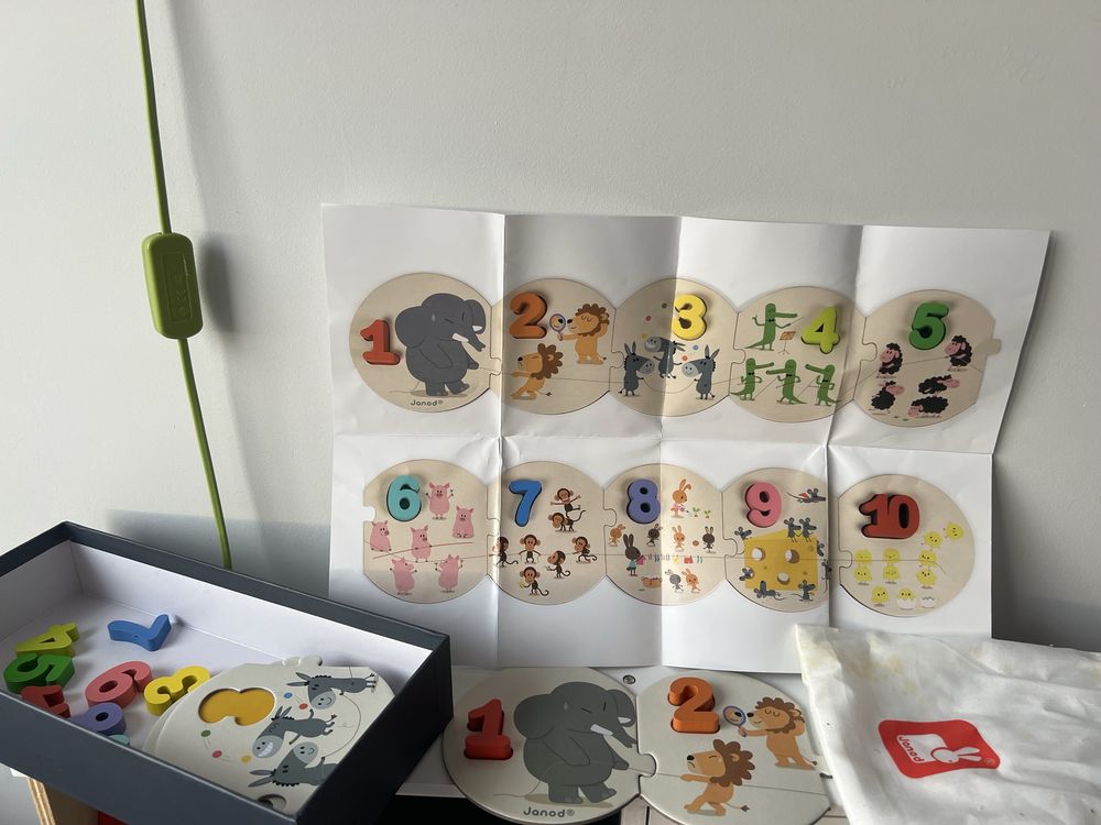 Janod Uczę się liczyć oraz puzzle Lidl 3+