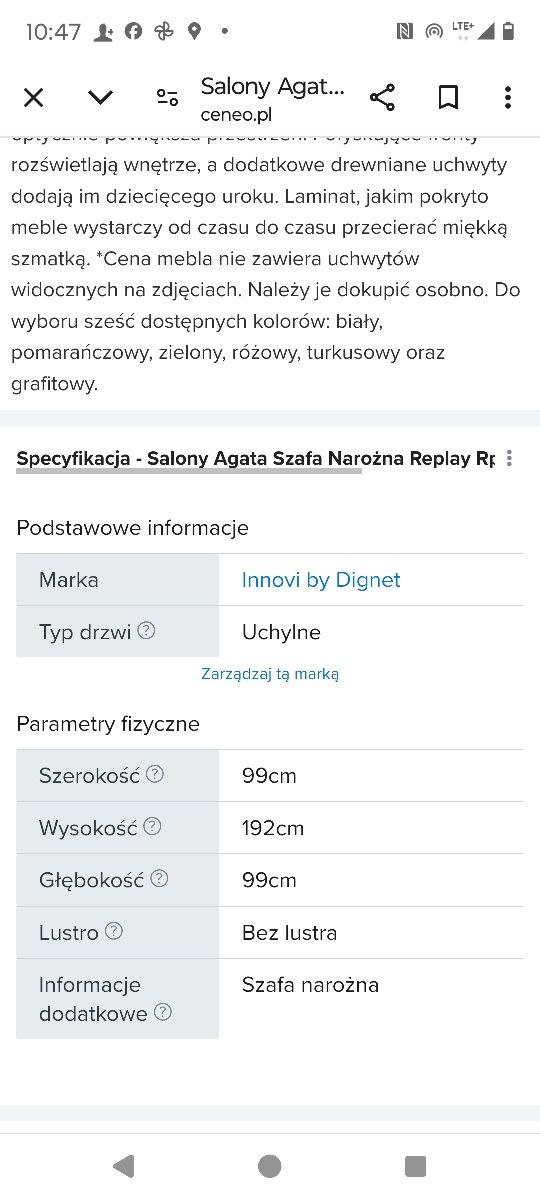 Szafa plus regal i półka