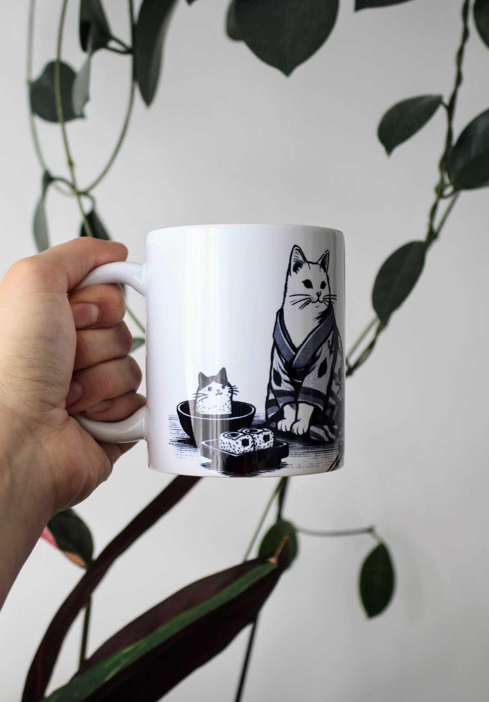 Kubek Kot w kimonie i mały kotku 330ml