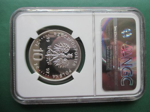 Srebrna moneta 10 zł z 1997 r. Strzelecki w Gradingu NGC.ORYGINAŁ !