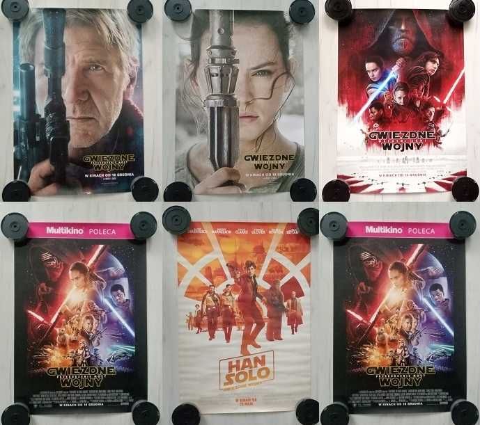 Zestaw 6 plakatów filmowych "Gwiezdne Wojny"