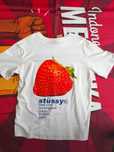Stussy,Męska biała koszulka z nadrukiem letnim, rozmiar L