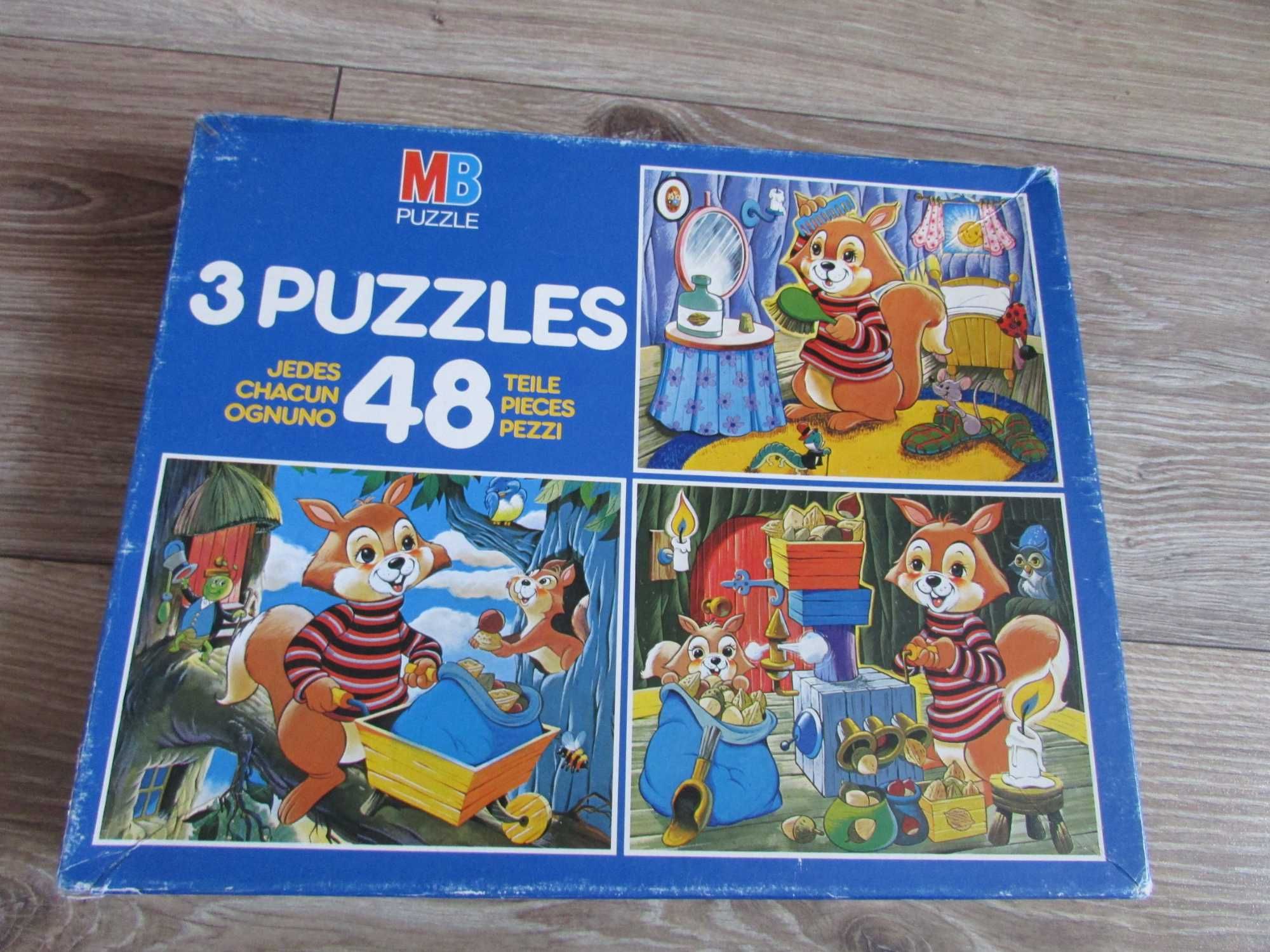 puzzle 3w1 zestaw zwierzęta wiewiórki 23cm x 19cm Combi